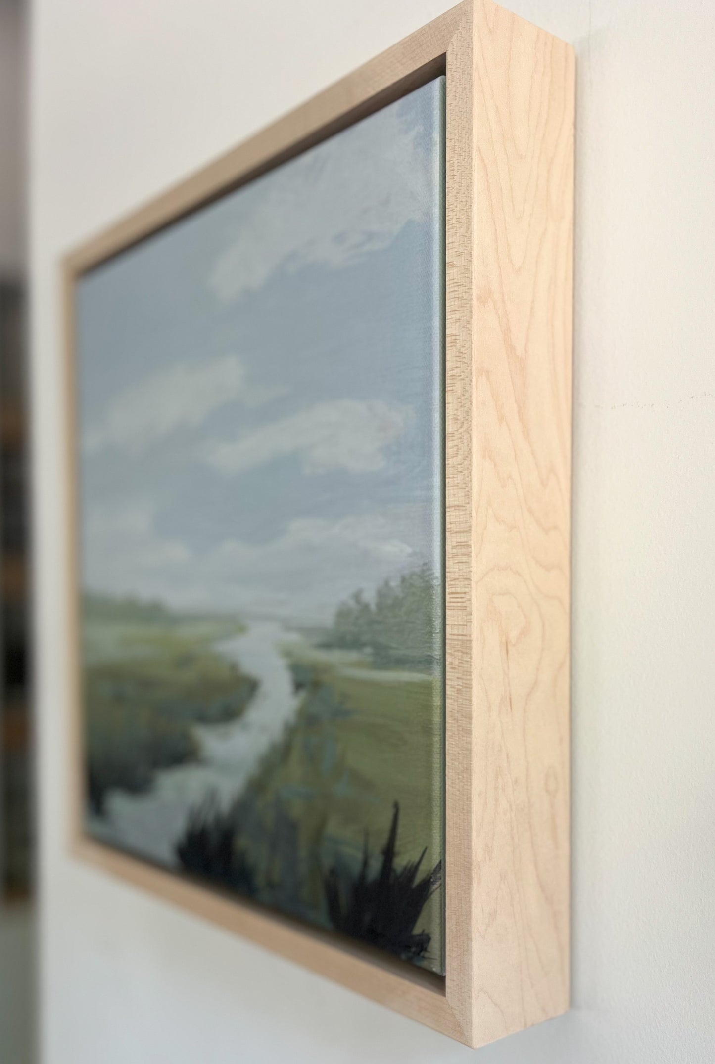 Small Soft Marsh: Stretched Print on Canvas, Framed
